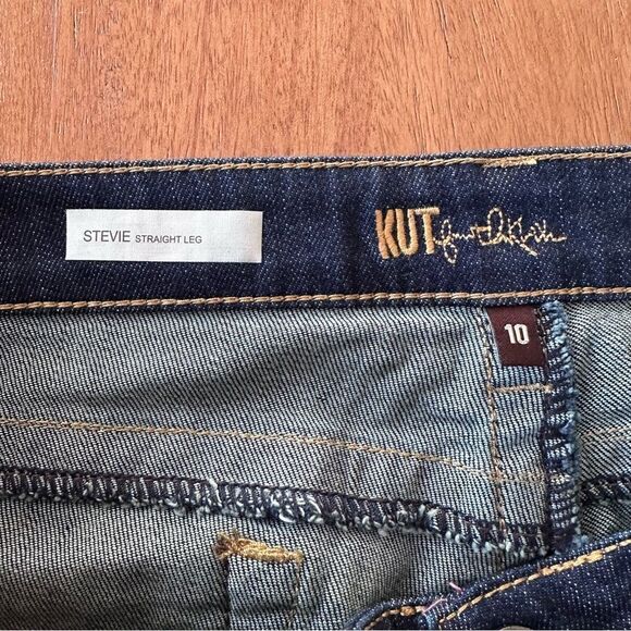 Kut From The Kloth Stevie Straight Leg Mid Rise Dark Wash Jeans Size 10 - Picture 6 of 9